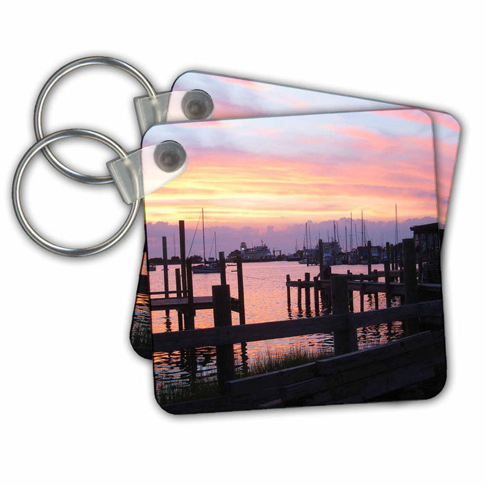 Key Chain - Oracoke Outer Banks Sunset America The Beautiful