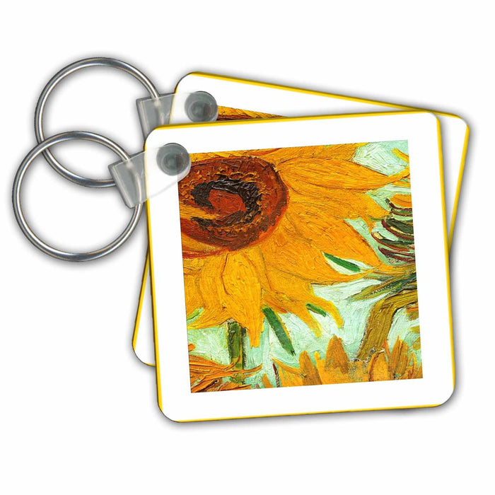 Key Chain - Van Gogh 1888 Sunflower Painting Famous Art