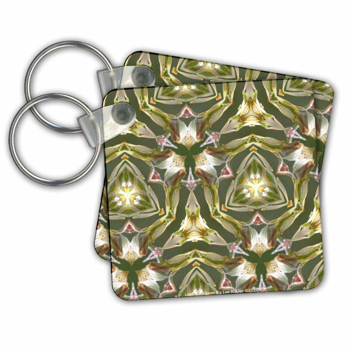 Key Chain - Kaleidoscope Green Spring Leaves Designs Kaleidoscope