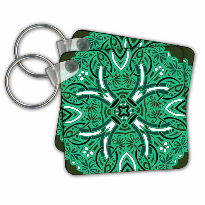 Key Chain - Pretty Green Lace Pattern Lace Patterns