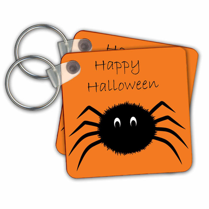 Key Chain - Black Happy Halloween Spider Halloween