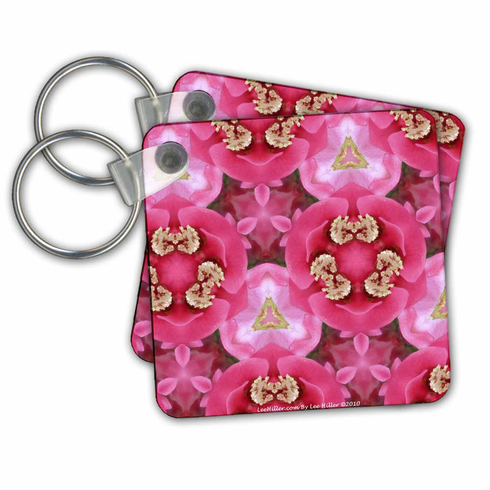 Key Chain - Kaleidoscope Pink Azalea 3 Designs Kaleidoscope