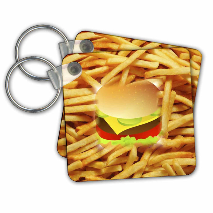 Key Chain - Cheeseburger n Fries Food and Beverage