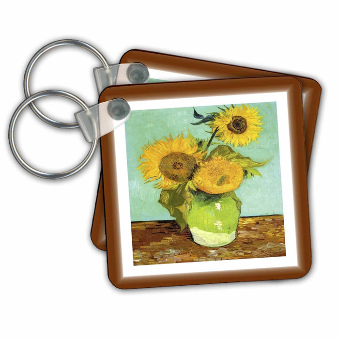 Key Chain - Van Gogh Painting Sunflowers 1888 Famous Art