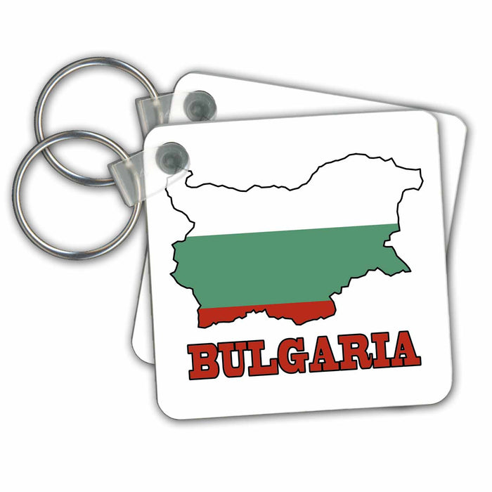 Key Chain - The flag of Bulgaria in the outline map of the country and name, Bulgaria Flags and Maps