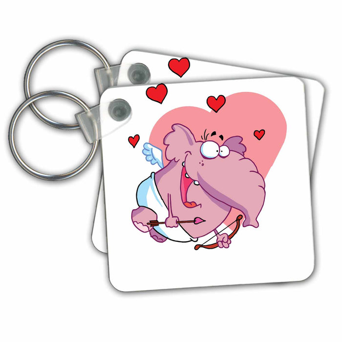 Key Chain - Goofy Elephant Valentine Jr Valentines Day