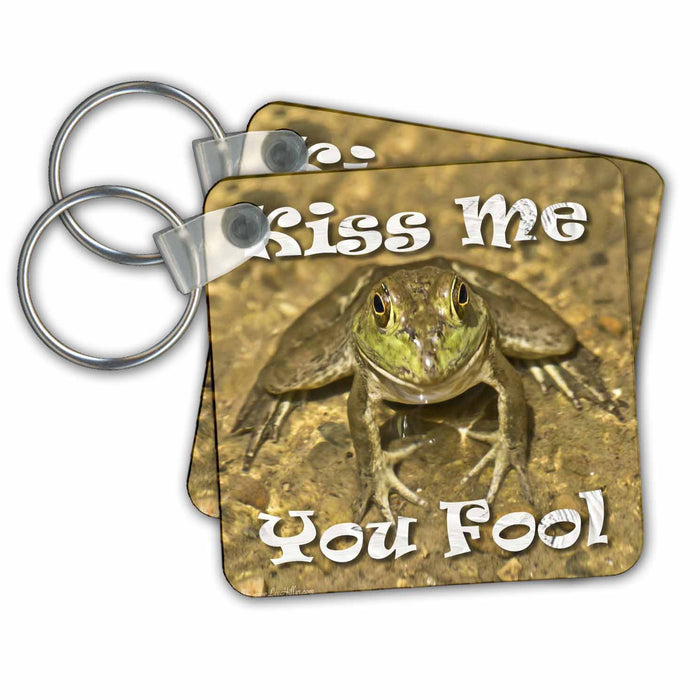 Key Chain - Kiss Me You Fool Frog Photography Photo Messages