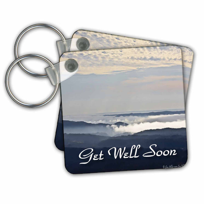 Key Chain - Gets Well Soon Fog Clouds Mountains Photography Photo Messages