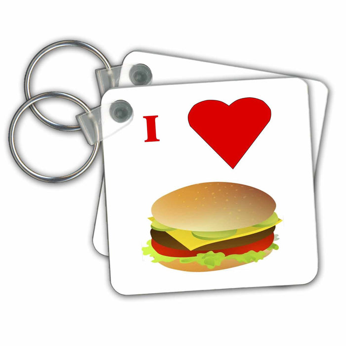 Key Chain - I Love Cheeseburgers Food n Beverage