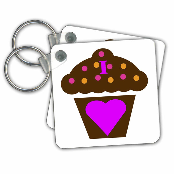 Key Chain - I Love Chocolate Cupcakes Food n Beverage