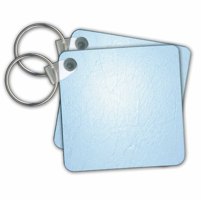 Key Chain - Photo Of Baby Blue Leather Designer Texture