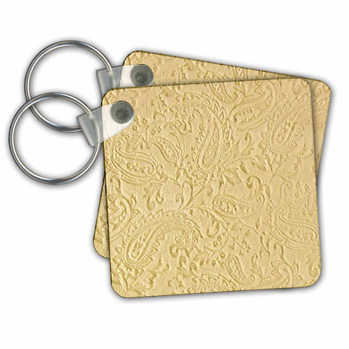 Key Chain - Photo Of Gold Paisley Design Designer Paisley