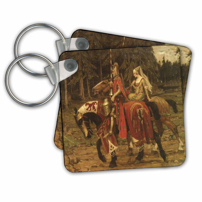 Key Chain - Picture Of Alfred Muchas Painting Chivalry Famous Art