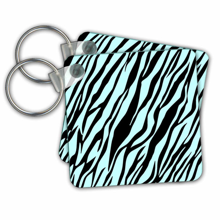 Key Chain - Image of Zebra Aqua pattern Décor II