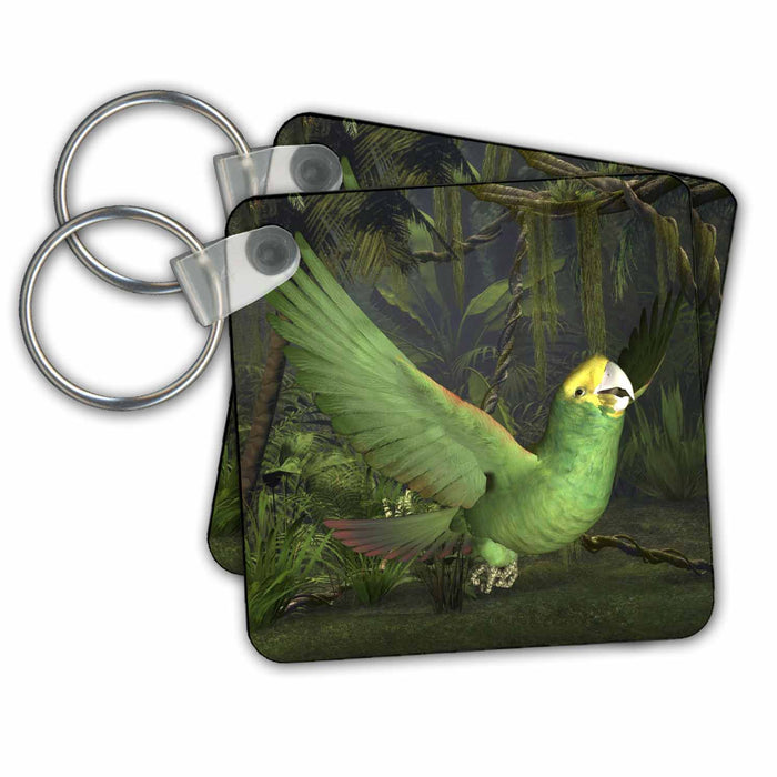 Key Chain - Deep Yellow Amazon Parrot Graphics Bird