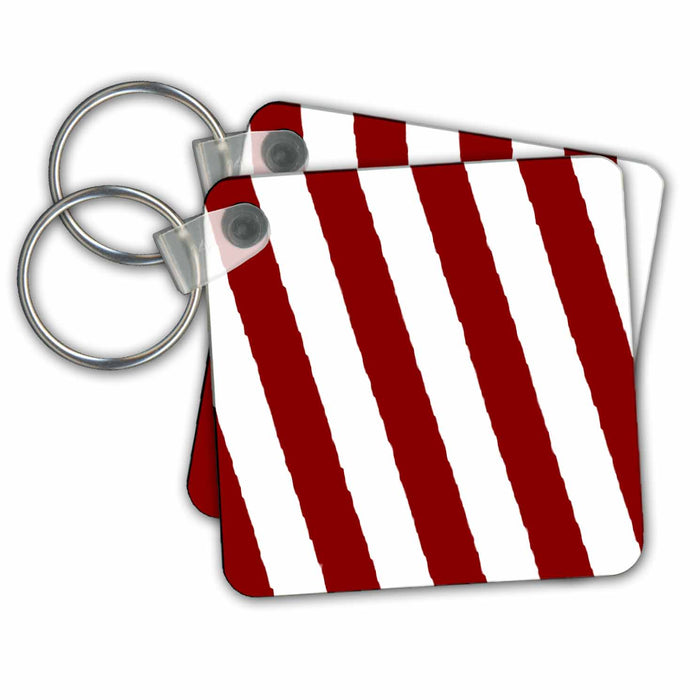 Key Chain - Red and White Christmas Stripe Background Jr Prints n Patterns