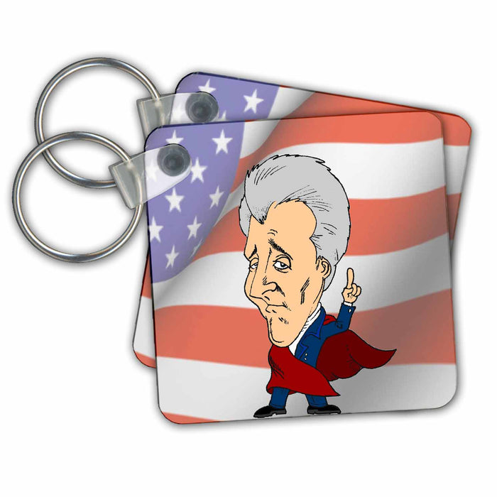 Key Chain - President Andrew Jackson With American Flag Jr Presidents