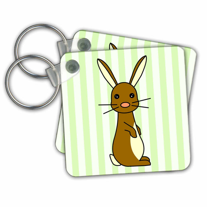 Key Chain - Brown Baby Rabbit Designs Woodland Creatures