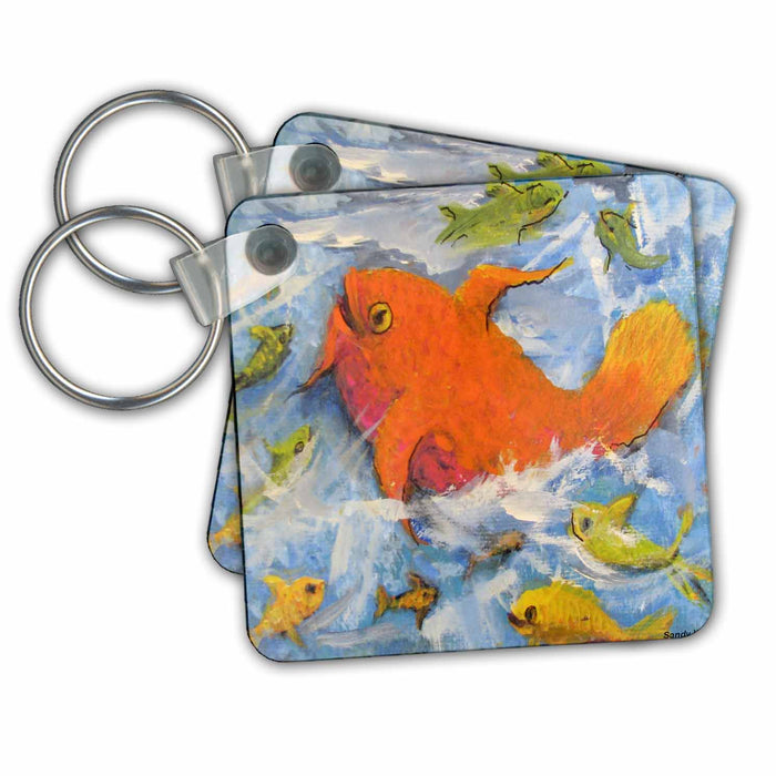 Key Chain - Queen Fish, neon orange s Whimsical Sea Creatures