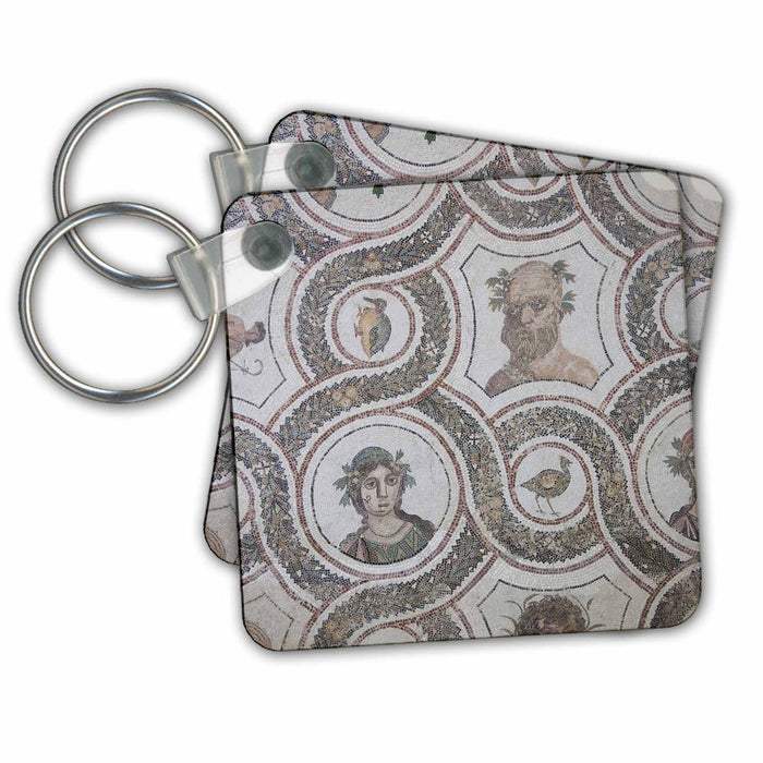 Key Chain - Tunisia, El Jem, El Jem Museum, Roman-era mosaic-AF47 WBI0219 - Walter Bibikow Mosaics