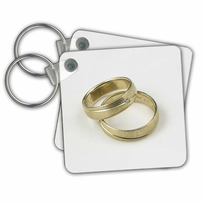 Key Chain - two wedding rings on white background Photography – Wedding