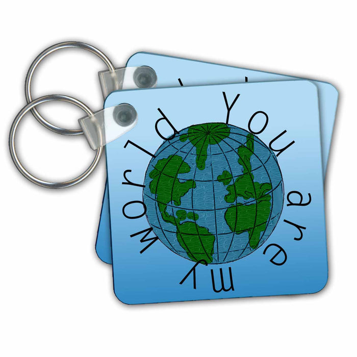 Key Chain - Earth You Are My World Love Quotes PS Inspirations