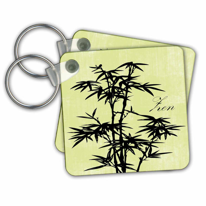 Key Chain - Zen Bamboo- Simple Art- Plants PS Creations