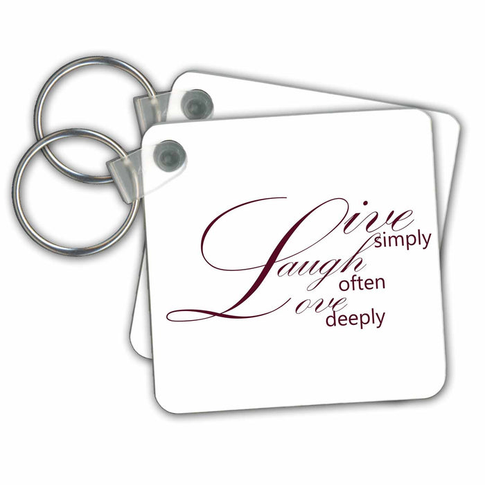 Key Chain - Live Simply, Laugh Often, Love Deeply- Inspirational Words PS Inspirations