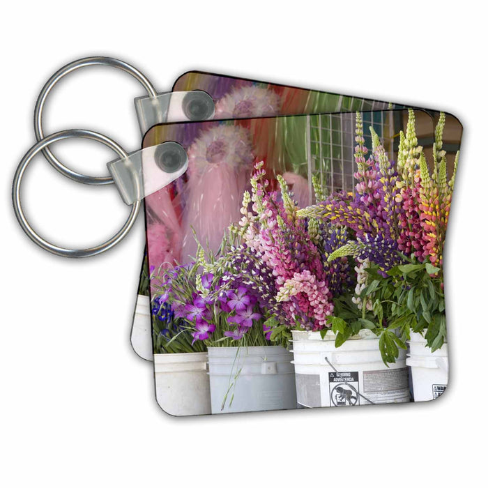 Key Chain - WA, Seattle, Pike Place Market flowers - US48 JWI2207 - Jamie and Judy Wild Markets