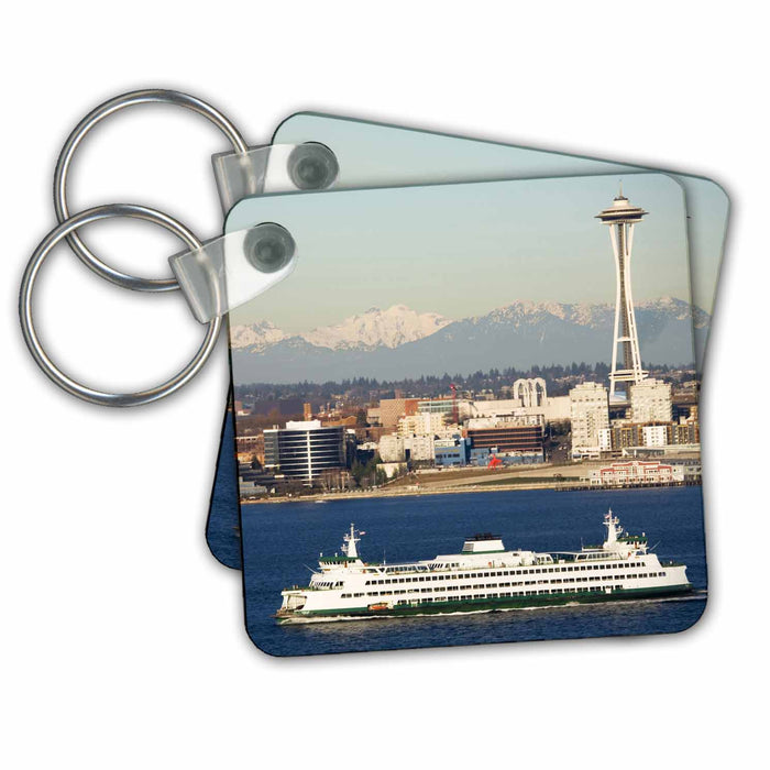 Key Chain - WA, Seattle skyline, Elliott Bay, Space Needle - US48 JWI2224 - Jamie and Judy Wild Seattle