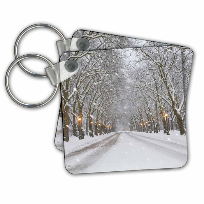 Key Chain - WA, Seattle, Univ of Washington, Snowy trees - US48 JWI2651 - Jamie and Judy Wild Seattle