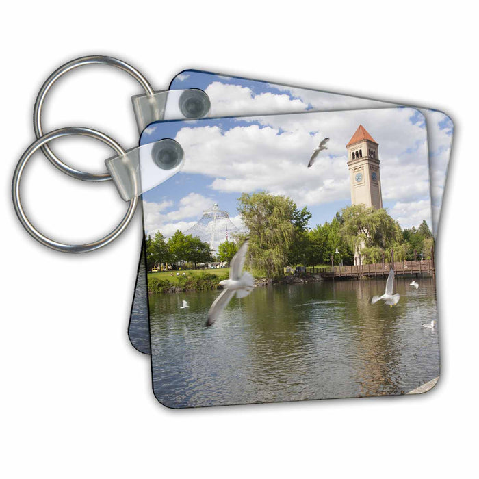 Key Chain - WA, Spokane, Riverfront Park, Clock Tower - US48 JWI3850 - Jamie and Judy Wild Clock Towers