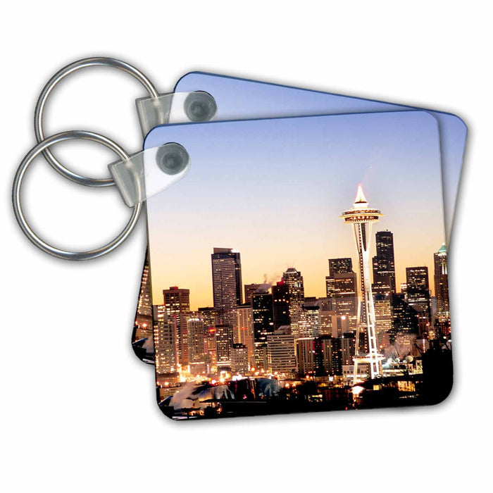 Key Chain - Seattle skyline, Christmas holiday - US48 RDU0063 - Richard Duval Holidays