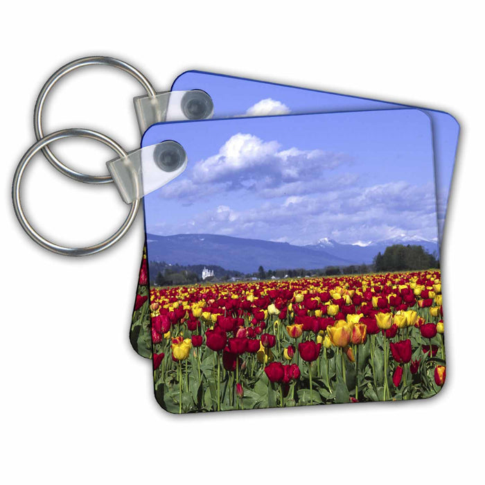 Key Chain - Tulips and Farm, Mount Vernon, Washington - US48 RSC0167 - Roddy Scheer Farms