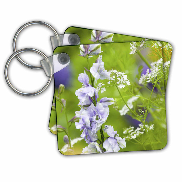 Key Chain - Washington, Seattle, Flowers, Lavendar Larkspur - US48 TEG0213 - Terry Eggers Flowers