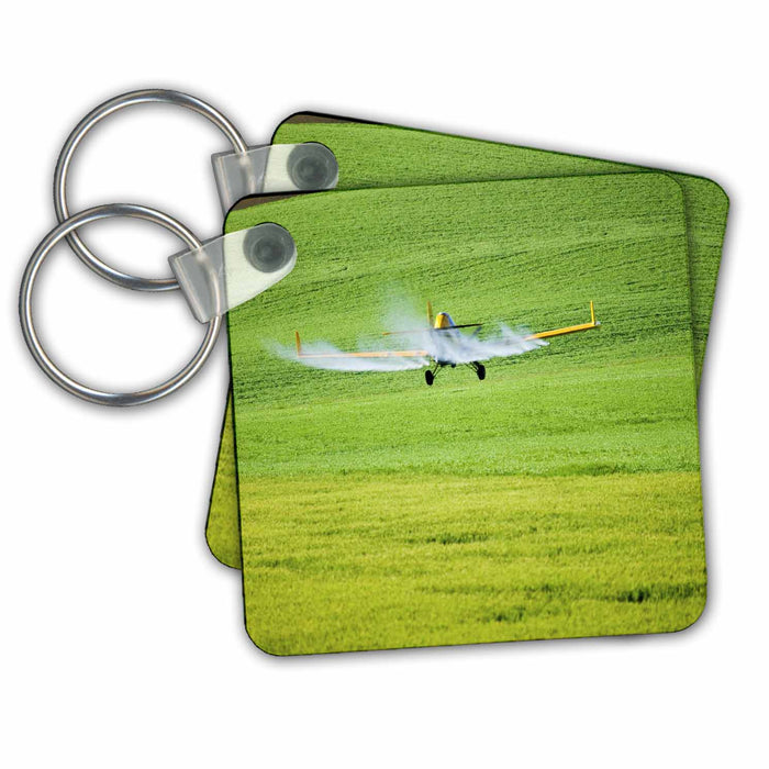 Key Chain - Washington, Palouse, Crop Duster working Wheat farm - US48 TEG0320 - Terry Eggers Farms