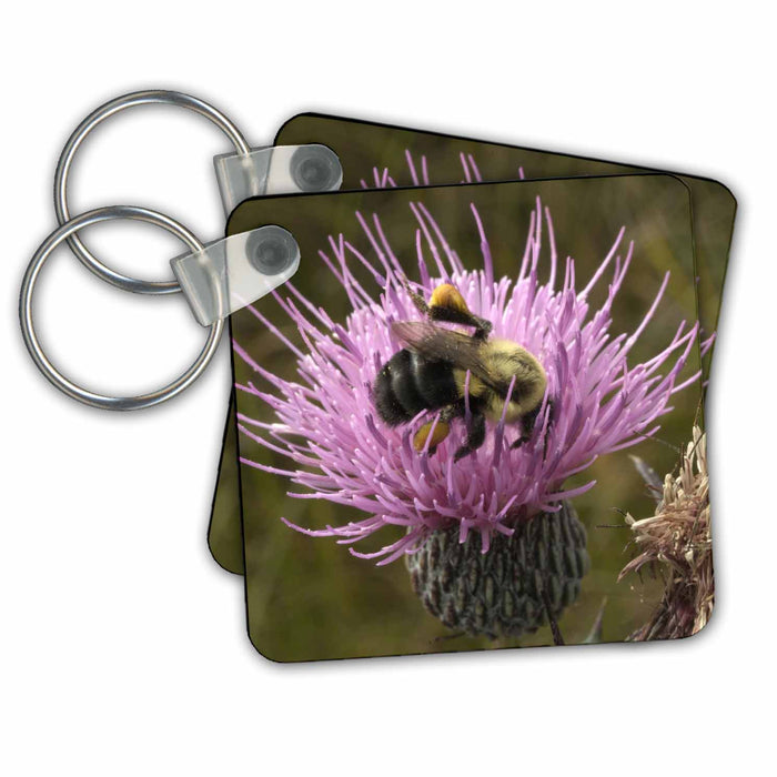 Key Chain - Thistle and bumble bee - US50 RGO0000 - Russell Gordon Bees