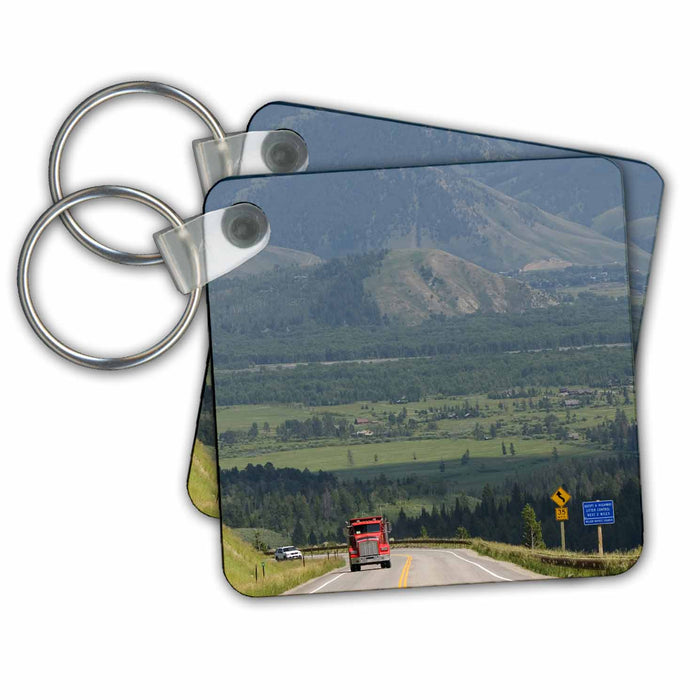 Key Chain - Industry, Truck on Teton Pass, Wyoming/ Idaho - US51 DFR0085 - David R. Frazier Industry