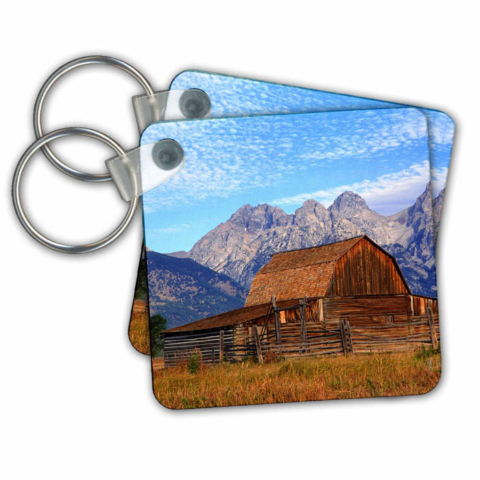 Key Chain - Wyoming, Grand Teton NP, Barn, Teton Mountains - US51 FZU0000 - Frank Zurey Mountains