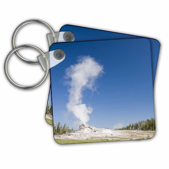 Key Chain - Wyoming Yellowstone, Geyser Basin Castle Geyser - US51 JWI0243 - Jamie and Judy Wild Yellowstone