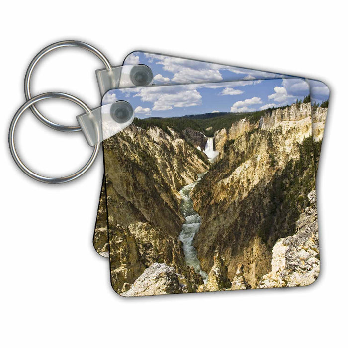 Key Chain - Wyoming, Yellowstone NP, Falls on Yellowstone River - US51 LDI0097 - Larry Ditto Yellowstone