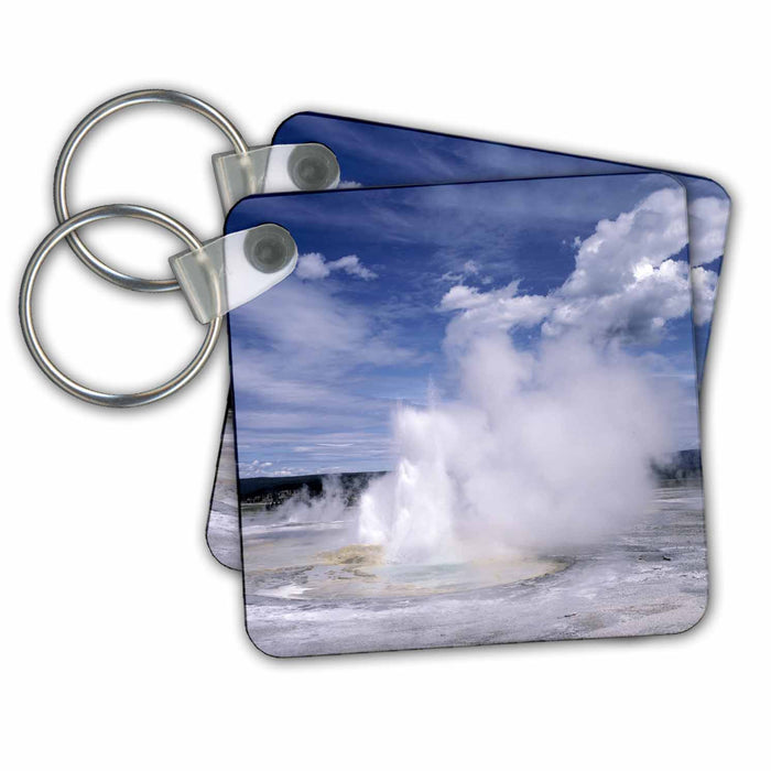 Key Chain - Wyoming, Yellowstone NP, Steam from Norris Geyser - US51 RER0028 - Ric Ergenbright Yellowstone