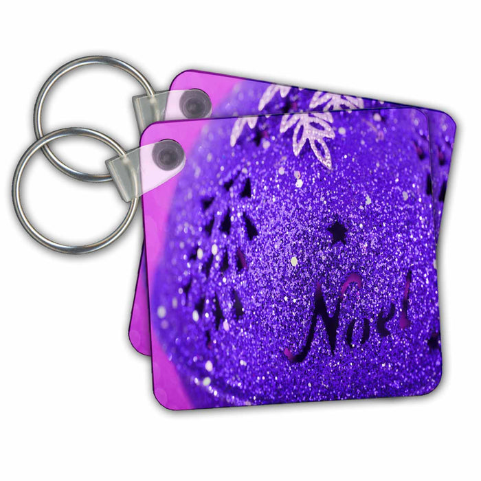 Key Chain - Purple Blue Noel Bauble Christmas Decorations