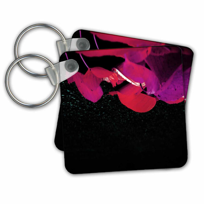 Key Chain - Flowing Purple and Pink Leaves Colorful Leaves