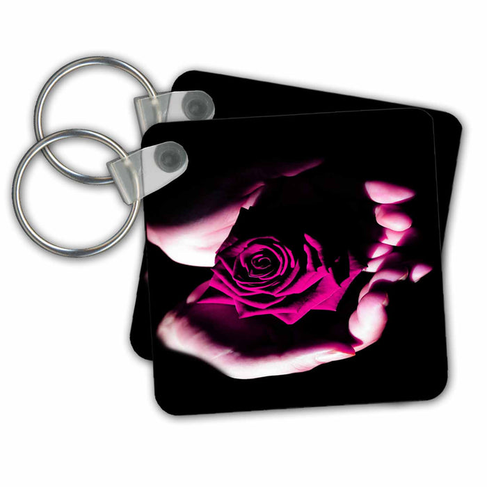 Key Chain - Passing a Pink Rose Florals and Bouquets