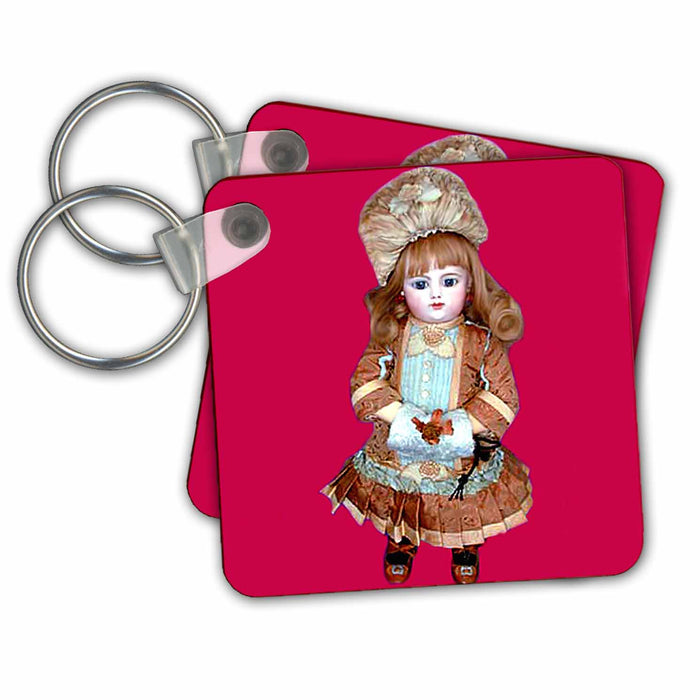 Key Chain - Bru Doll On Pink Collectible Dolls