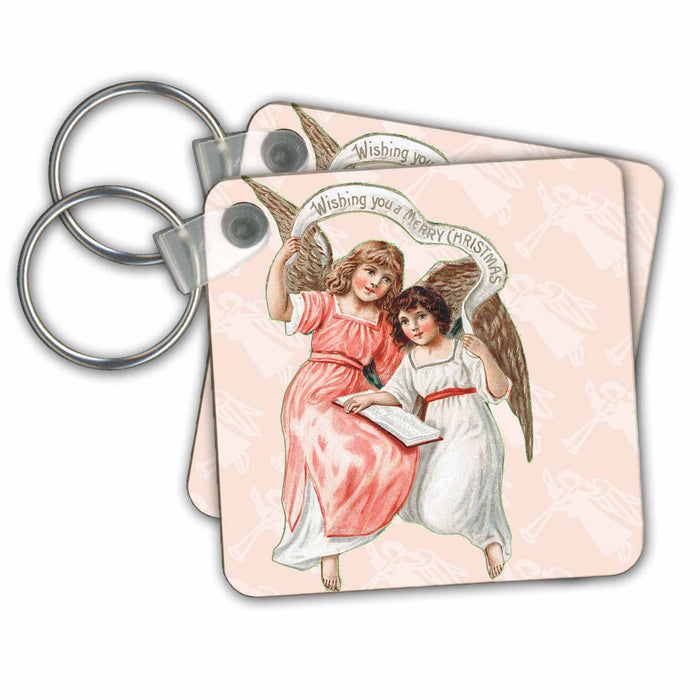 Key Chain - Two Angels Christmas Wishes TNMPastPerfect Christmas