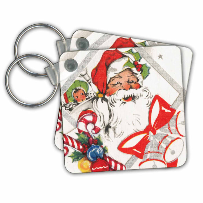 Key Chain - Santa With Candy Canes TNMPastPerfect Christmas