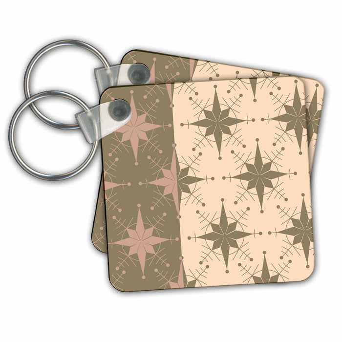 Key Chain - Vintage Christmas Star Pattern in Mauve TNMPastPerfect Christmas