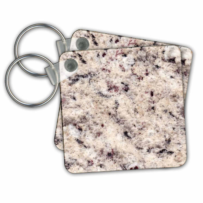 Key Chain - Bianco Arabesco granite print Anne Collections Granite